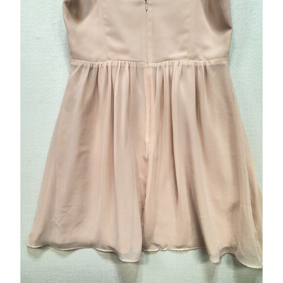 BCBGGeneration Womens Fit & Flare Chiffon Mini Dress Size 10 Pink Strappy Pleat - Picture 10 of 11